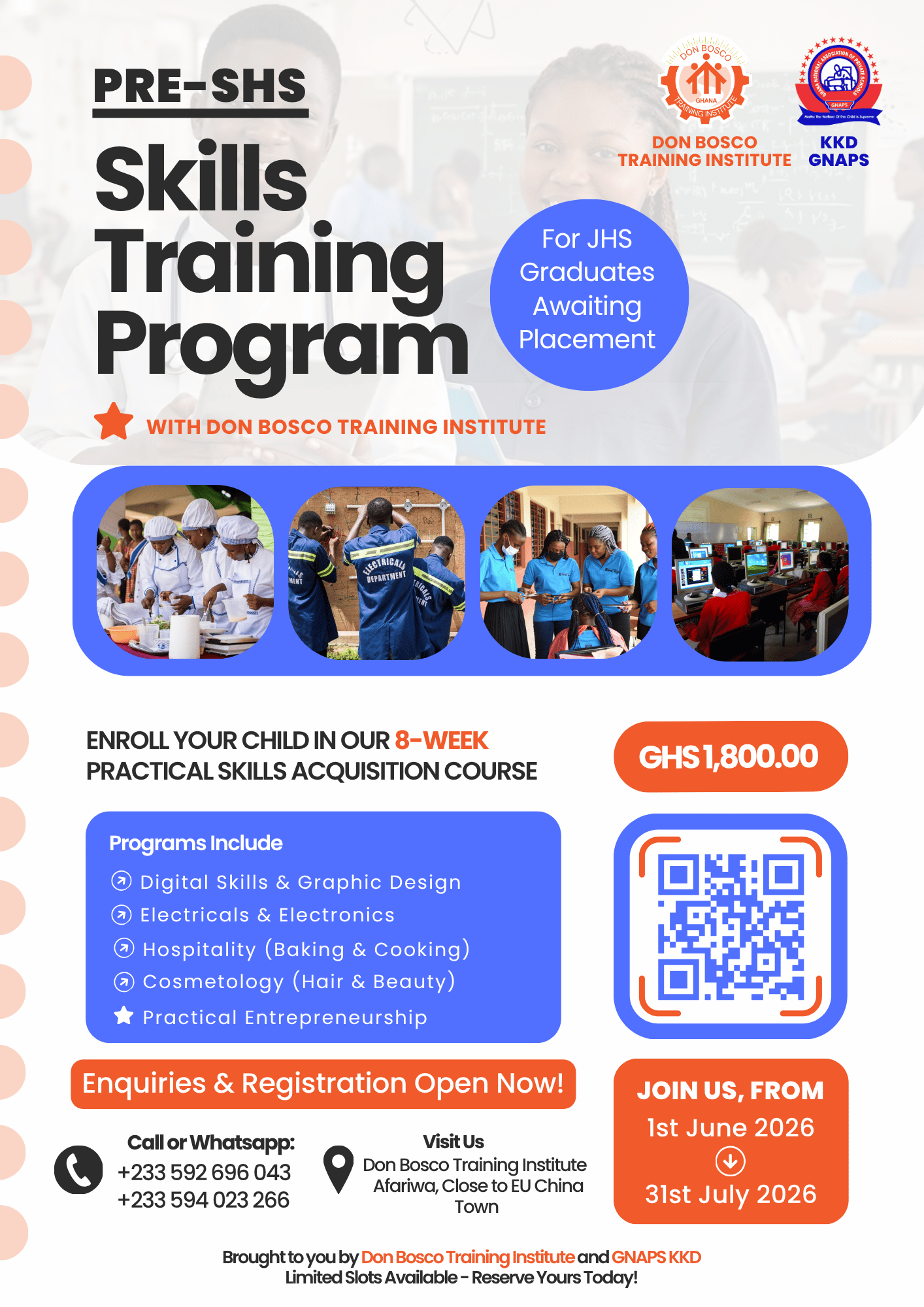 Pre-SHS Skills Training Program Flyer